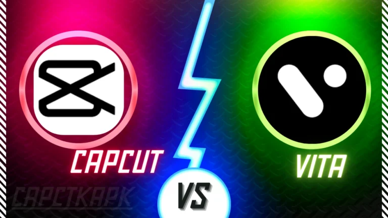 Visual comparison of CapCut vs Vita for video editing on Android and iOS platforms.