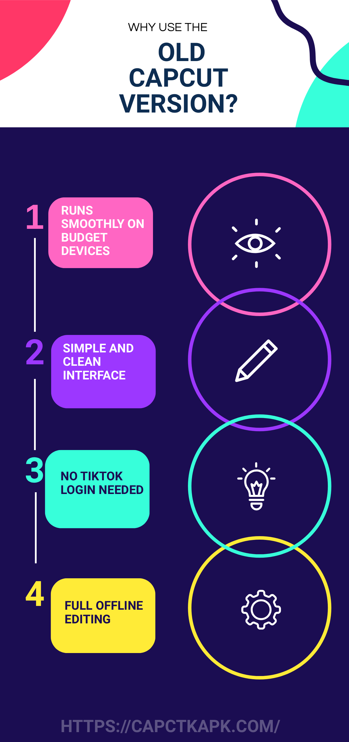 Top 4 Reasons to Use the Old Version of CapCut MOD APK benefits of using old CapCut version such as smooth performance, clean interface, no TikTok login, and offline editing"